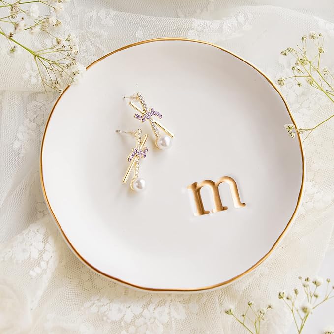 COLLECTIVE HOME Ceramic Jewelry Tray, Trinket Dish, Gifts for Women