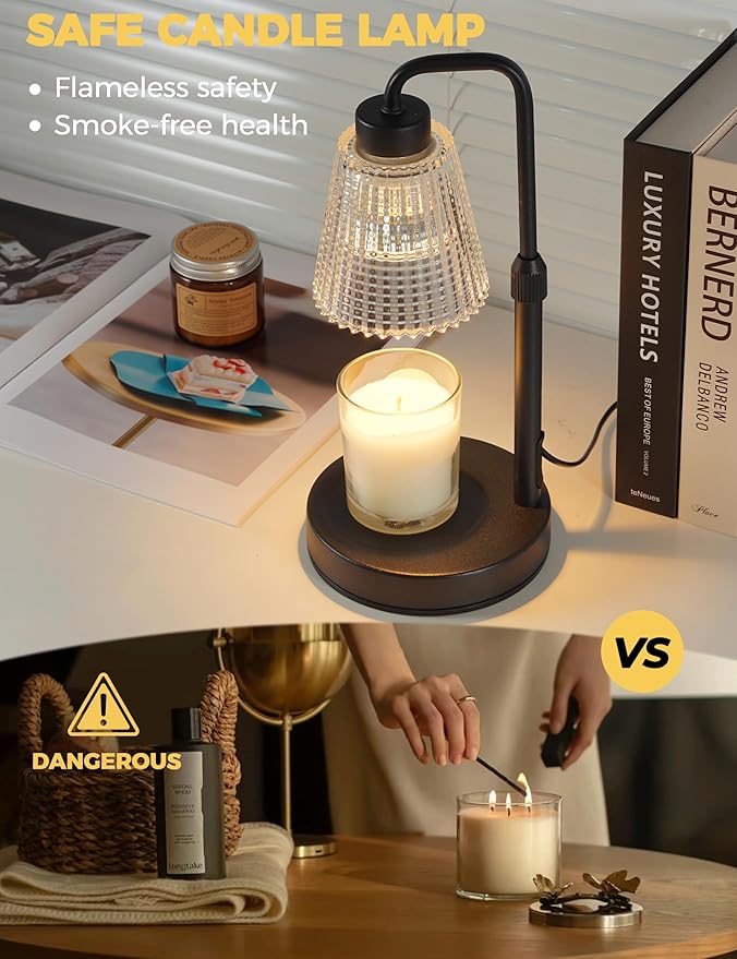 Candle Warmer Lamp with Timer, Birthday Gifts for Women Home Decor | 24h Cycle Timer Dimmable Wax Melt Warmer