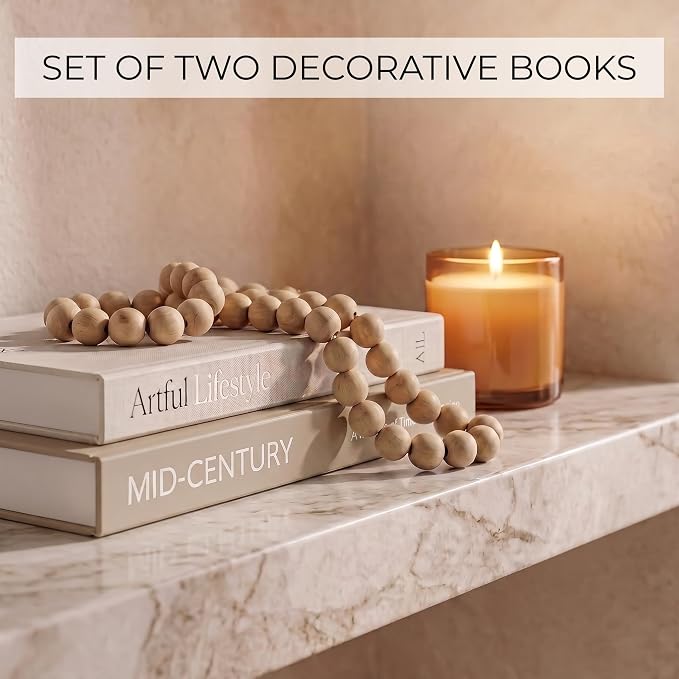 Aesthetic Decorative Books Set of 2 - Stylish Boxes for Coffee Table Decor