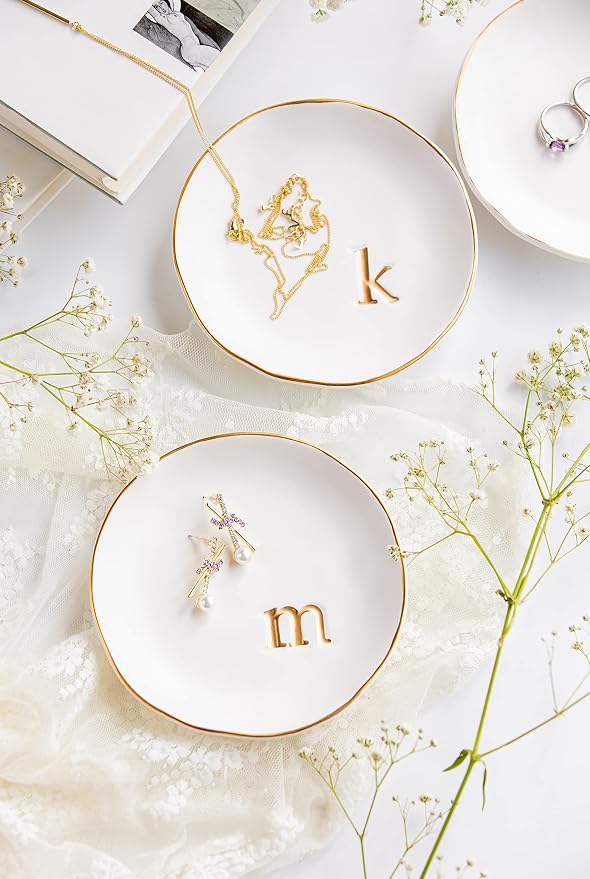 COLLECTIVE HOME Ceramic Jewelry Tray, Trinket Dish, Gifts for Women